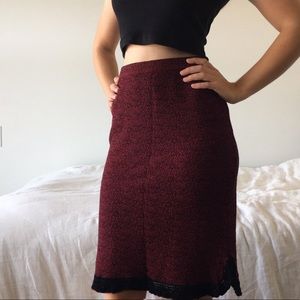 Vintage high waisted red skirt with elastic waist